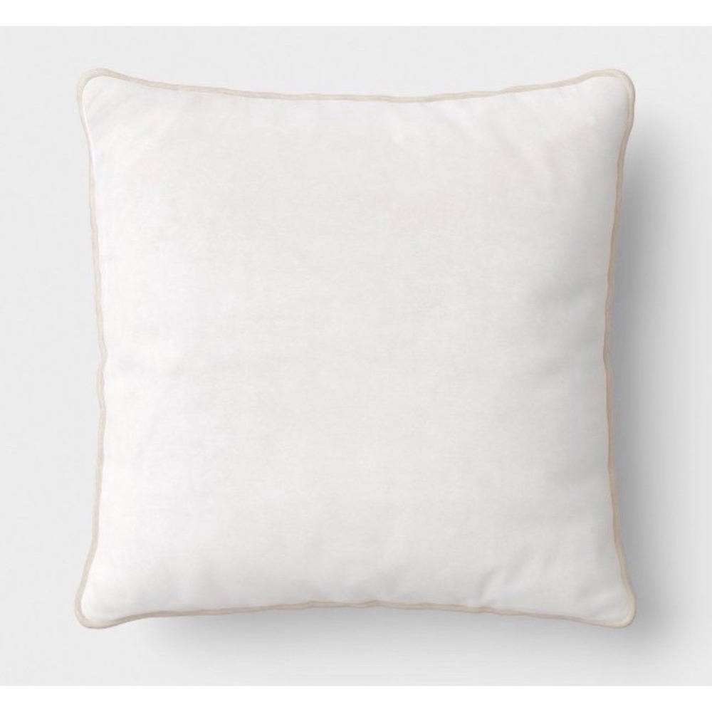 Threshold 20x20 Ivory Square Cotton Velvet  Pillow